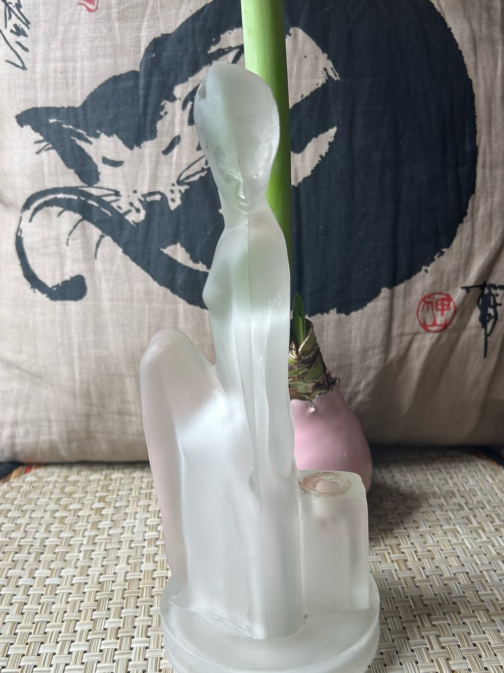 Art Deco c1920’s Frosted Glass Figurine. Was a lamp. - Picture 2 of 14